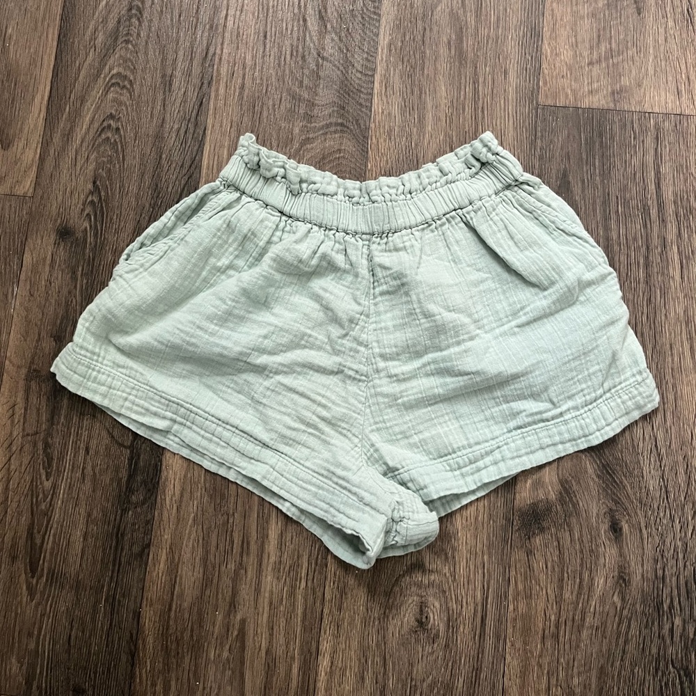 Women's Light Blue Wide Leg High Waisted Casual Shorts